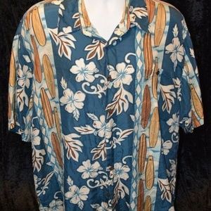 Hawaiian Silk Company Men’s Blue Floral 100% Silk